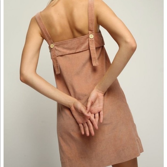 Arthur Australia Peach Corduroy Shift Mini Dress - Picture 2 of 11